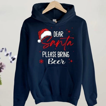 New in Hoodies Dear Santa Wine Hoodie Funny Christmas Unisex Sweatshirt Hoody Casual Crew Neck Casual Fashion Retro Y2k Clothes