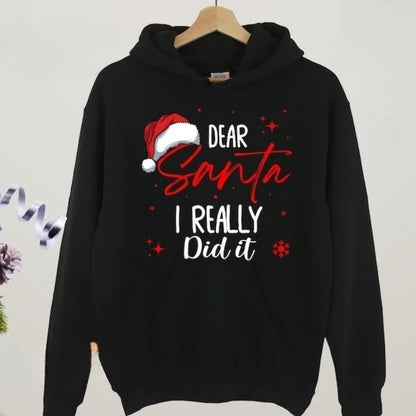 New in Hoodies Dear Santa Wine Hoodie Funny Christmas Unisex Sweatshirt Hoody Casual Crew Neck Casual Fashion Retro Y2k Clothes